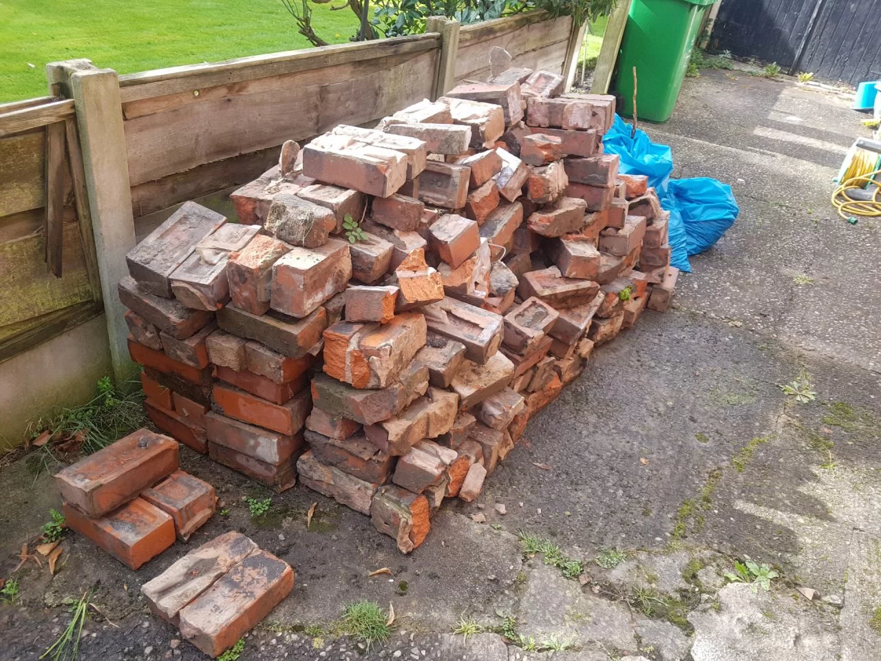 trade waste collection bricks stacked in a pile