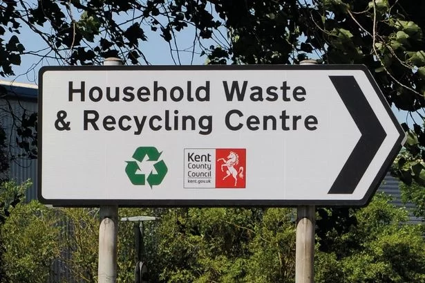 household waste and recycling centre sign for kent county council