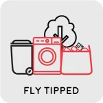 fly tipped waste icon