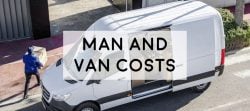 the costs of a man and van rubbish clearance transportation moving house image of white van and man carrying box full guide on prices of a mand and van and how to save money when using one